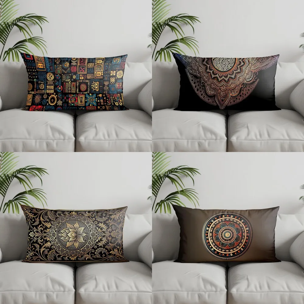 Home Decor Exotic Mandala Pattern Pillow Covers Suitable For Sofa Bedroom Car Pillow Cover Cushion Rectangular Back Cushion