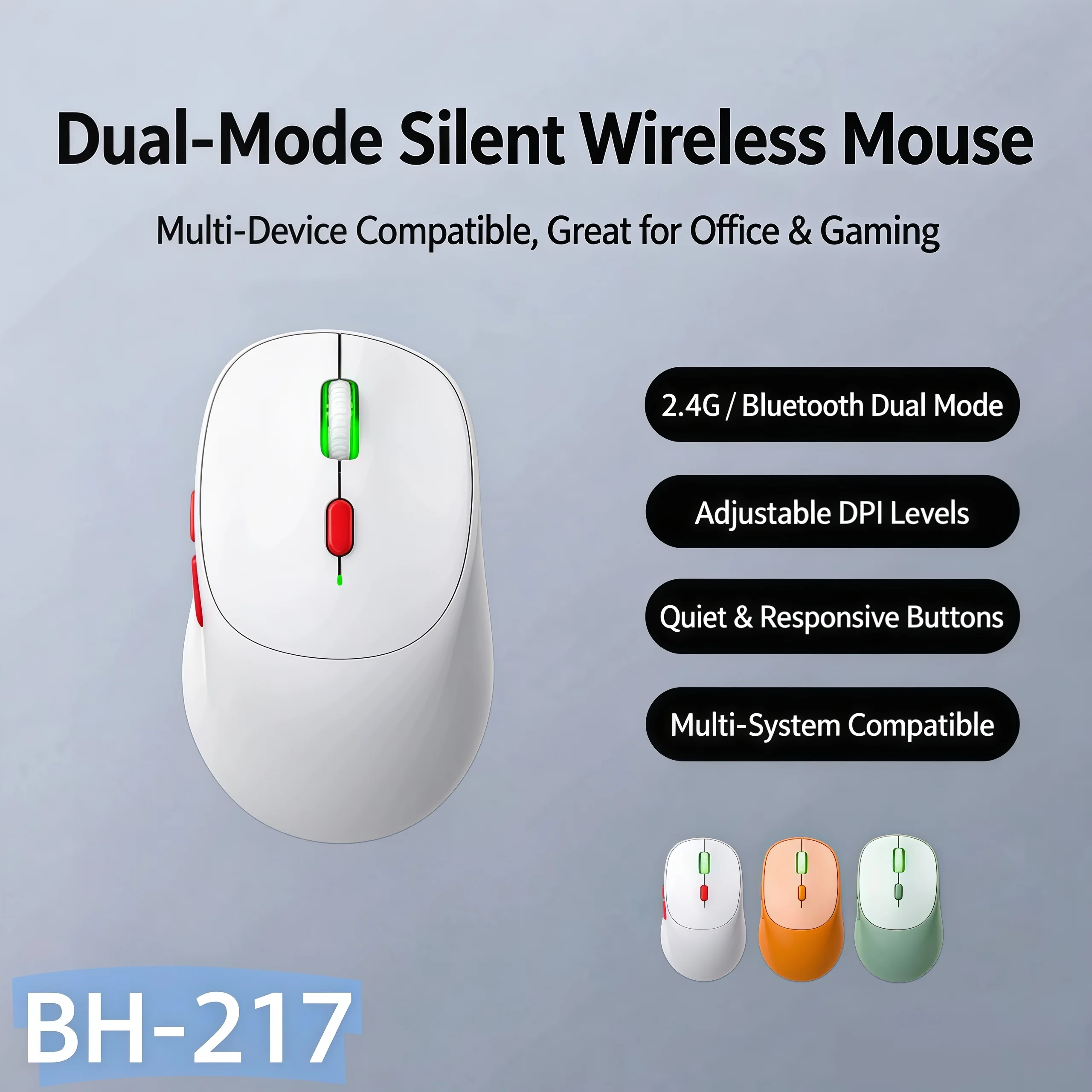 Wireless Bluetooth Mouse Dual-mode Mouse 2.4g Six-button Ergonomic Silent Business Office Home Mouse Desktop Mice Sensitive Keys
