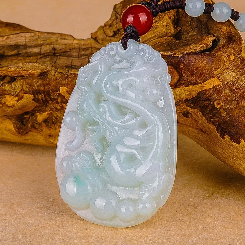 Hot Selling Natural Hand-carve Jade Dragon Brand  Necklace Pendant Fashion Jewelry Accessories Men Women Luck Gifts