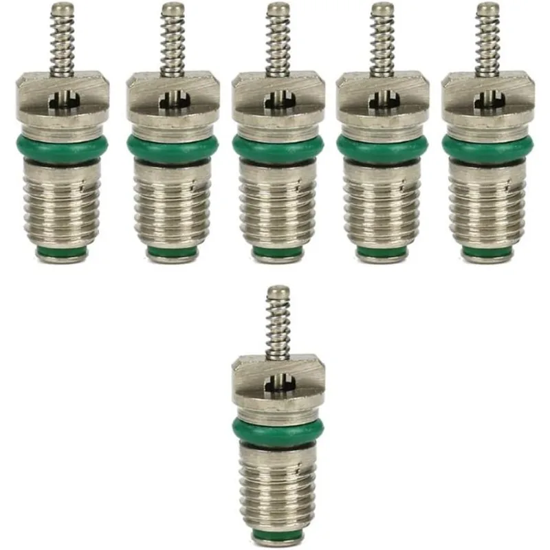 12PCS R134A Car AC Schrader Valve Core Kit High Pressure Leakproof 5.8x19.8mm Copper Rubber Valve Core for Auto Air Conditioning