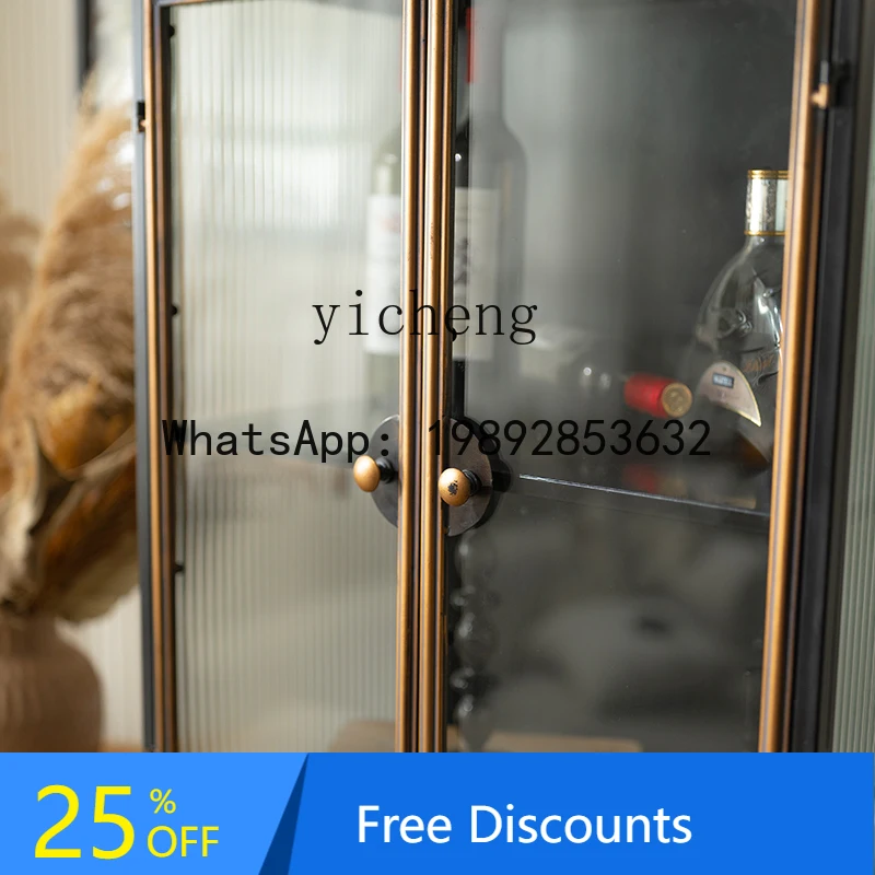 

medieval wrought iron wall small apartment home living room display cabinet light luxury retro B & B furniture home decor