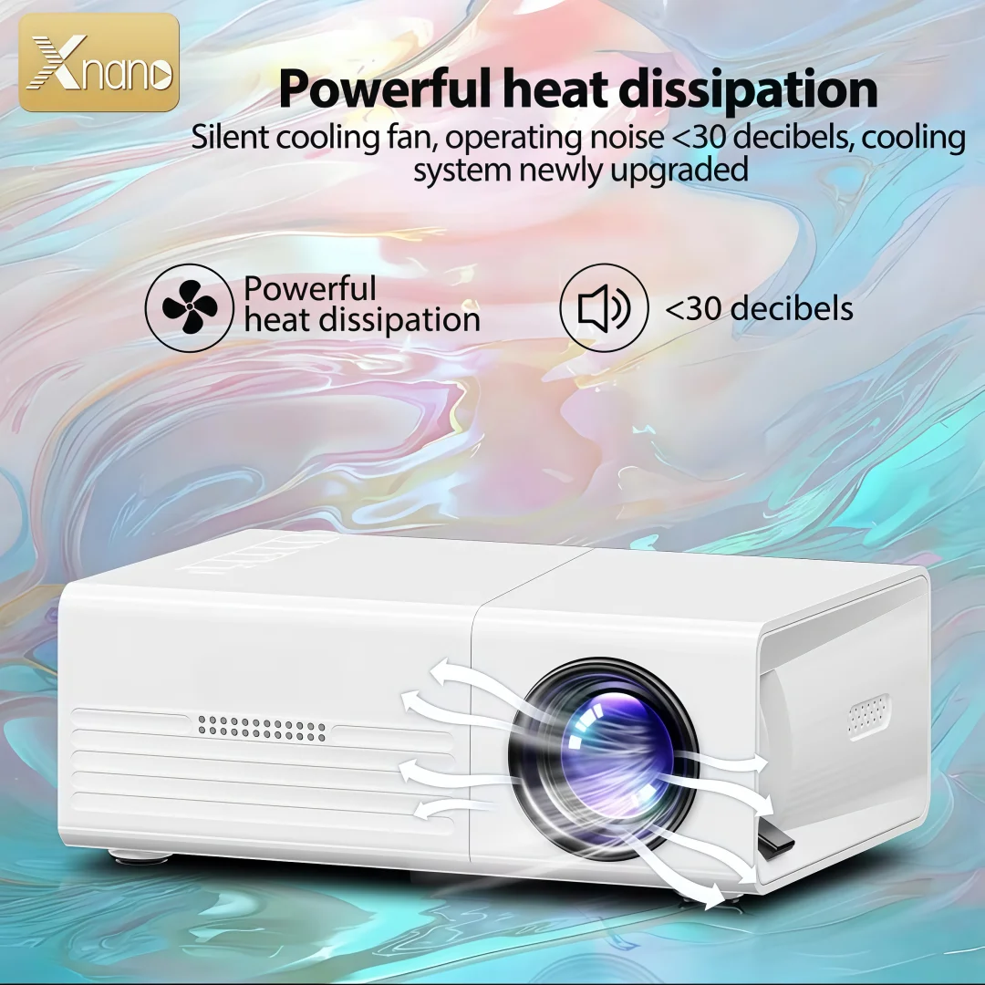 Mini Proyector Xnano Q1 1080P, Proyector LED Portátil, Compatible con Duplicación de Pantalla de Teléfono, Cine en Casa, USB, HDMI, AV para Dormitorio