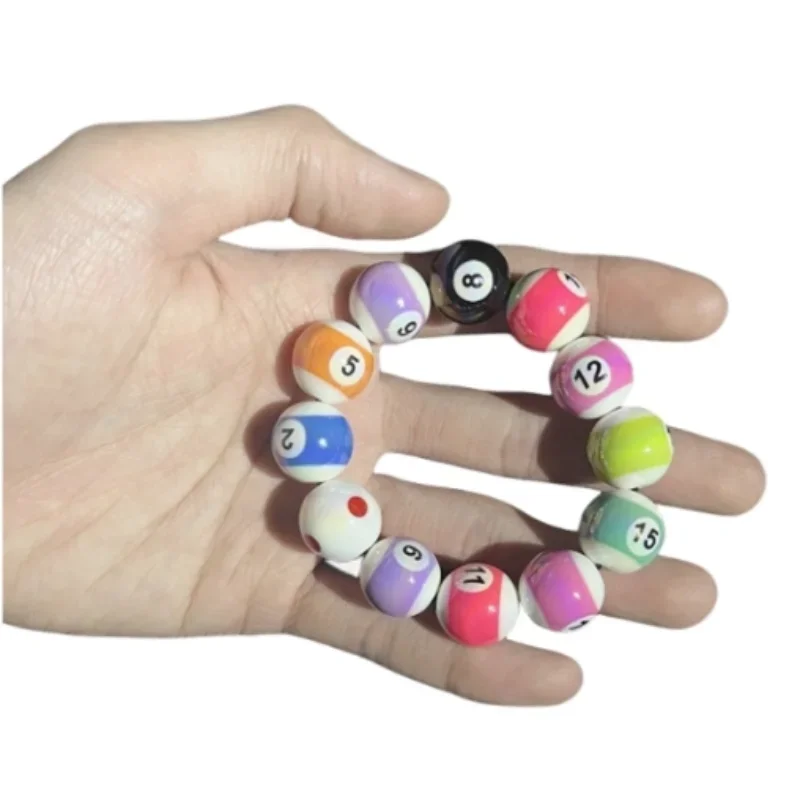 Round Acrylic Billiard Ball Beads Bracelet Originality DIY Childrens Handmade Lucky Numbers Accessories Jewelry Making Gift Toys