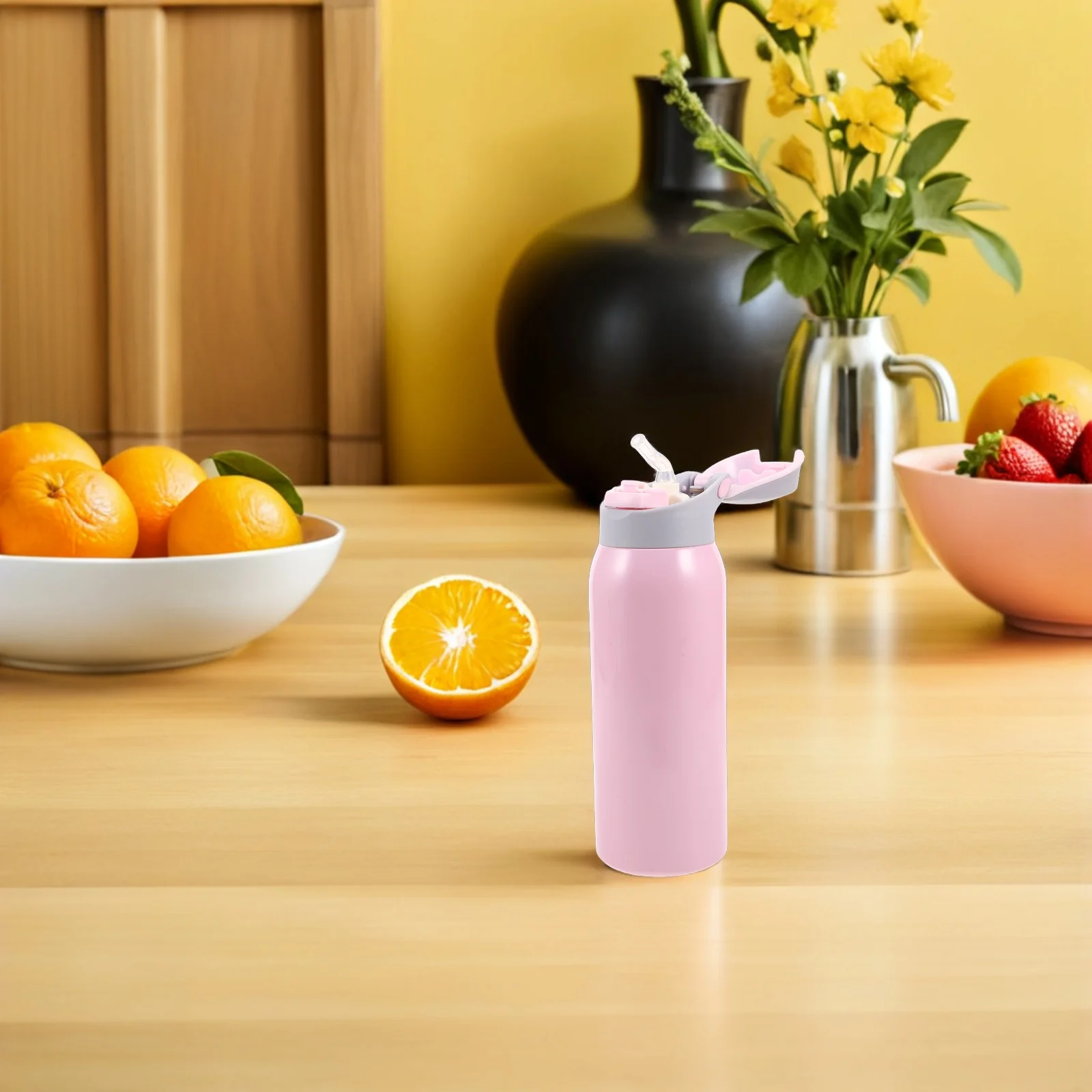 

Senior Drinking Cup Stainless Steel 350Ml Nursing Cup Non Spill Anti Choking Lid Straw Tumbler Bedridden Patients Spillproof