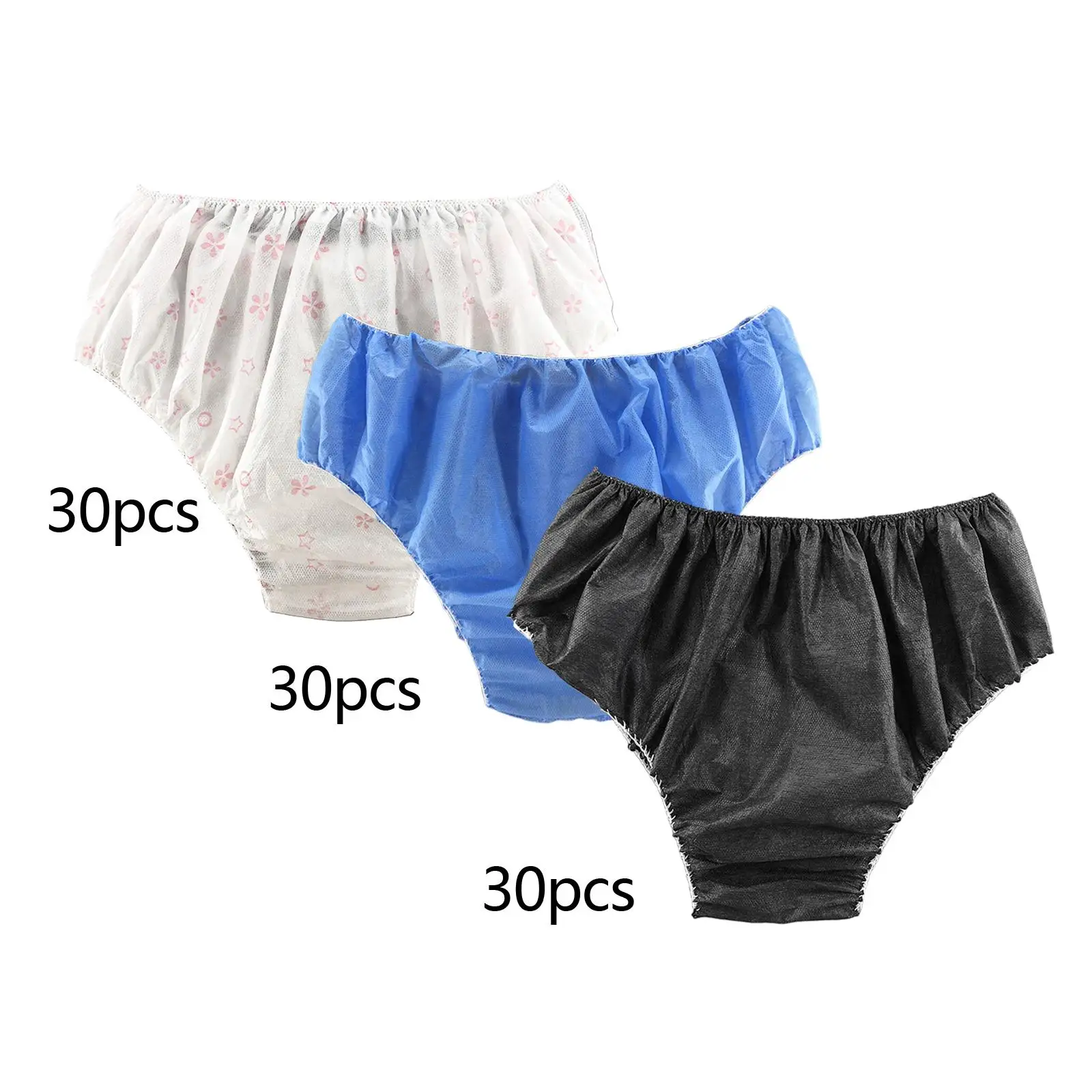 30x Disposable Panties Portable Breathable Adjustable for SPA Women & Men