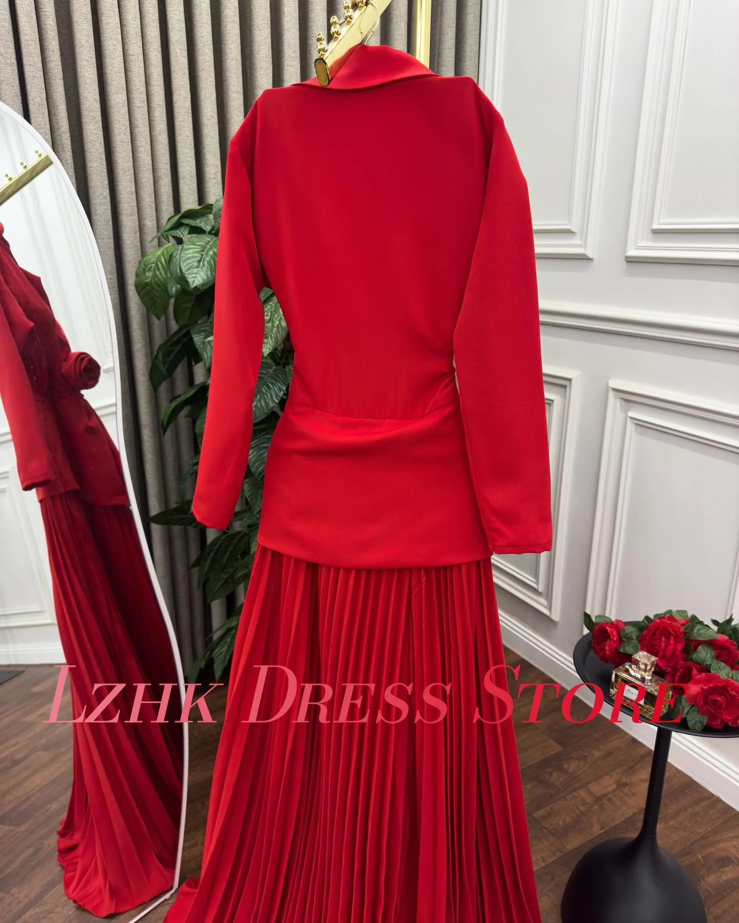 تخصيص الرسمي جيرسي ألف خط 3D الزهور مساء اللباس موضة جديدة طويلة الأكمام الخامس الرقبة الطابق طول Fساتين Sheret