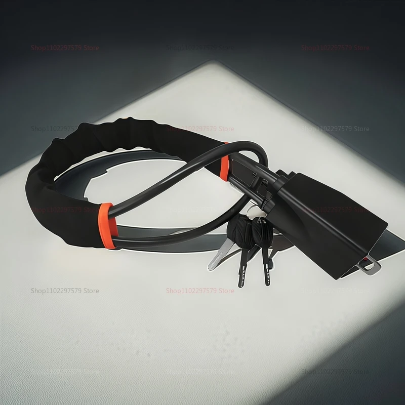 الصلب عجلة القيادة قفل جهاز مضاد للسرقة مع قطع مقاومة قابل للسحب كابل جريئة حزام الأمان السحابة لحبل أمان السيارة #6