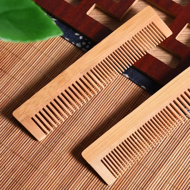 2pcs Wooden Comb Bamboo Massage Hair Combs Natural Anti-static Hair Brushes Hair Care Massage Comb Men Hairdressing Styling Tool