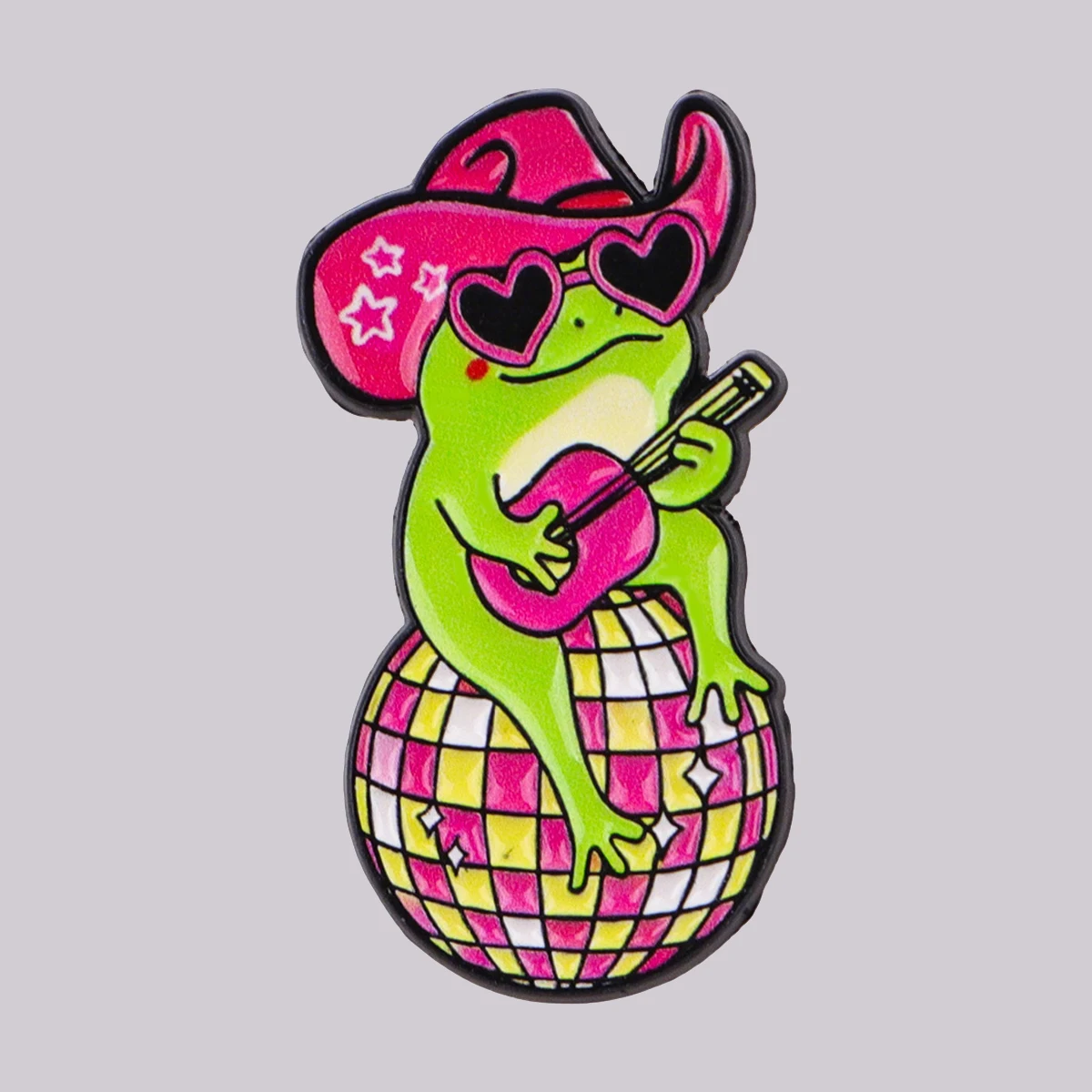 Lustige Sängerin-Frosch-Emaille-Anstecknadel, niedliche Brosche, Anstecknadeln, Abzeichen auf Rucksack, Kleidung, Accessoires, Tierschmuck, Freunde, Geschenke