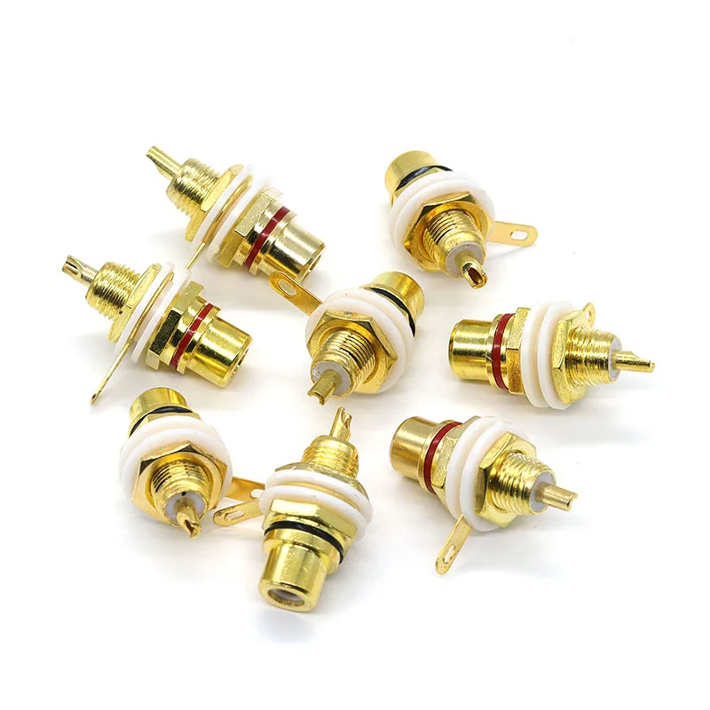 1 Pair RCA Female Socket Connector Chassis Panel Mount Adapter Audio Terminal Plug 3.5mm Plug AV Plug