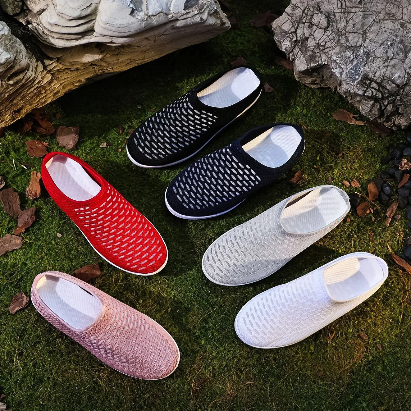 Women's thick-soled soft-sole non-slip slip-on beach sandals plus size air cushion shoes