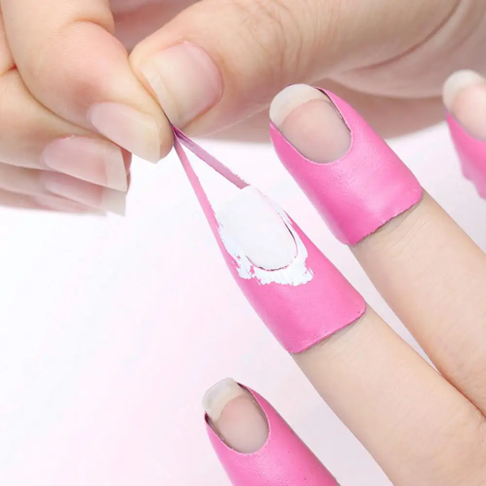 Protector de uñas con forma curva, cubierta de barniz para dedos, pegatinas francesas a prueba de derrames, herramientas de manicura, cubierta de dedos