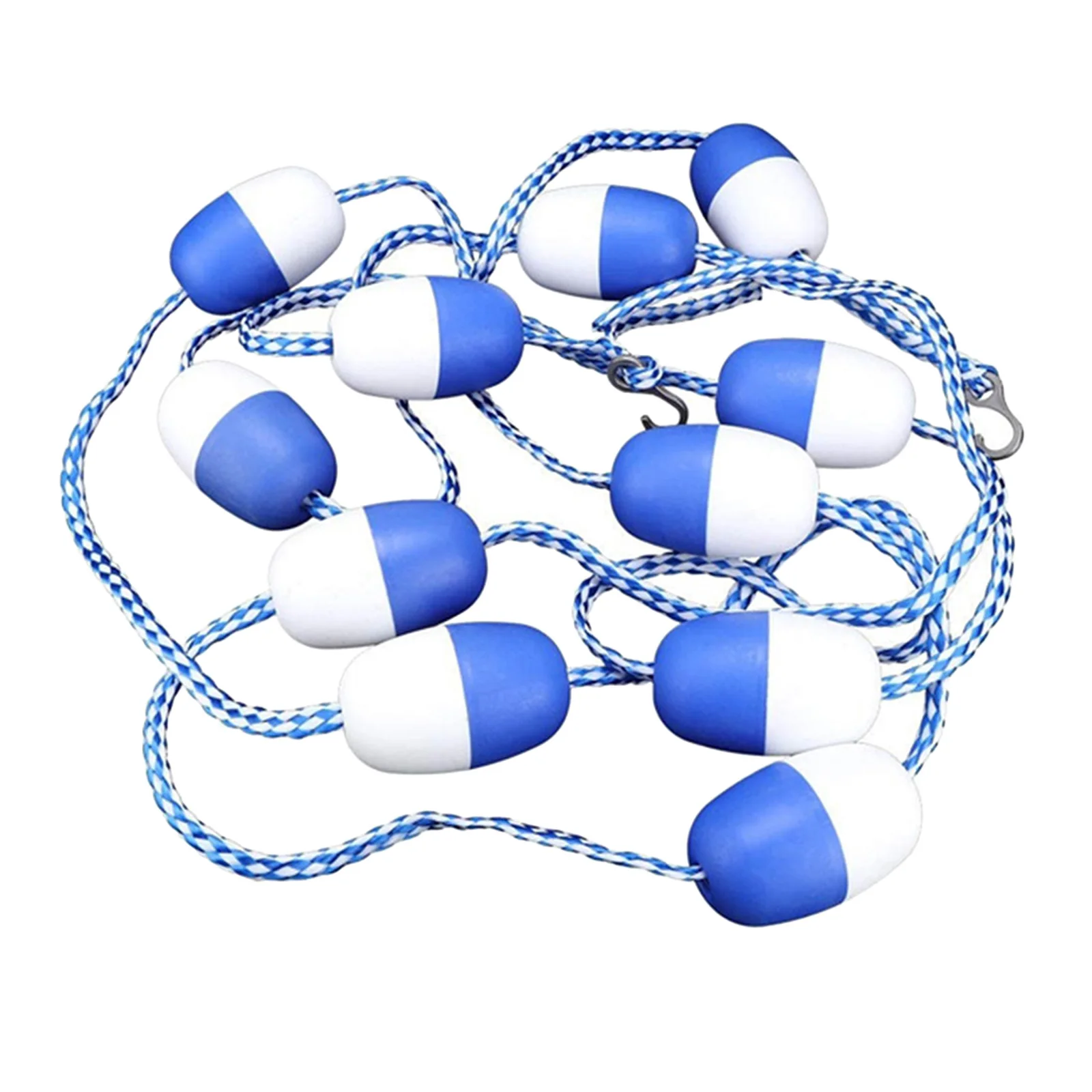 Swimming Pool Safety Rope Line Rope & Float Kit W/ Hooks 16'