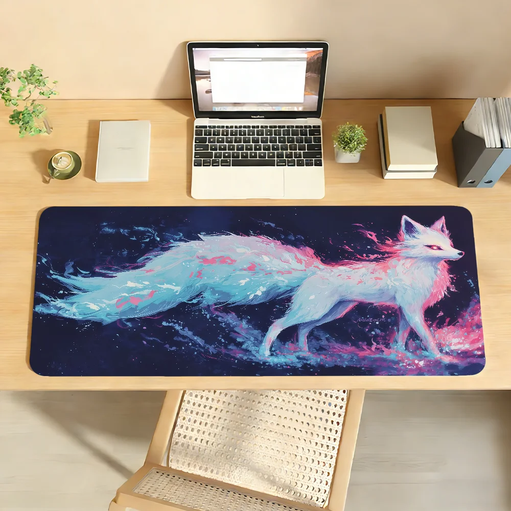 

Cartoon Cute Fox Mouse Pad Non-slip Locking Edge Desk Mat PC Laptop Accessories Rubber Office Keyboard Large Gamers Decoracion
