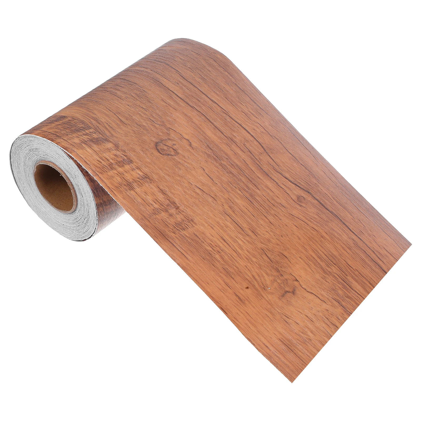 

1pcs Wood Grain Tape Waterproof Pvc Self-Adhesive Wallpaper Border For Walls Furniture Baseboards Kitchen Bathroom Light Brown