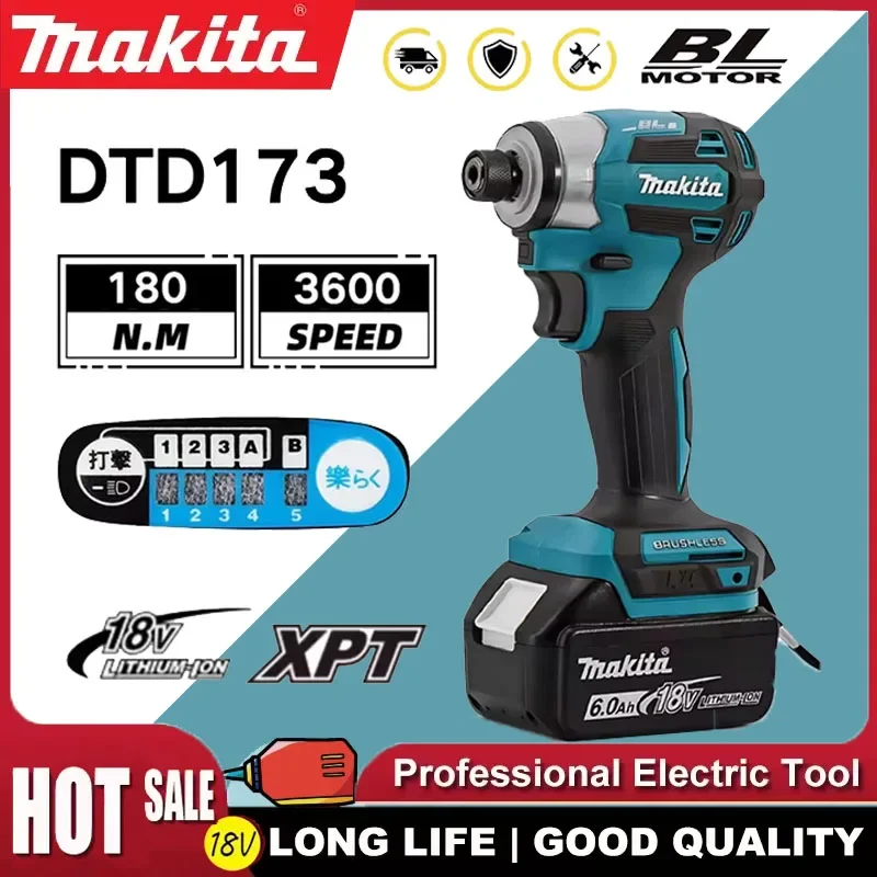 

Makita DTD173 Brushless Electric Screwdriver Auto Repair Impact Screwdriver Batch 220N.m Electric Driver Tools For Makita 18V