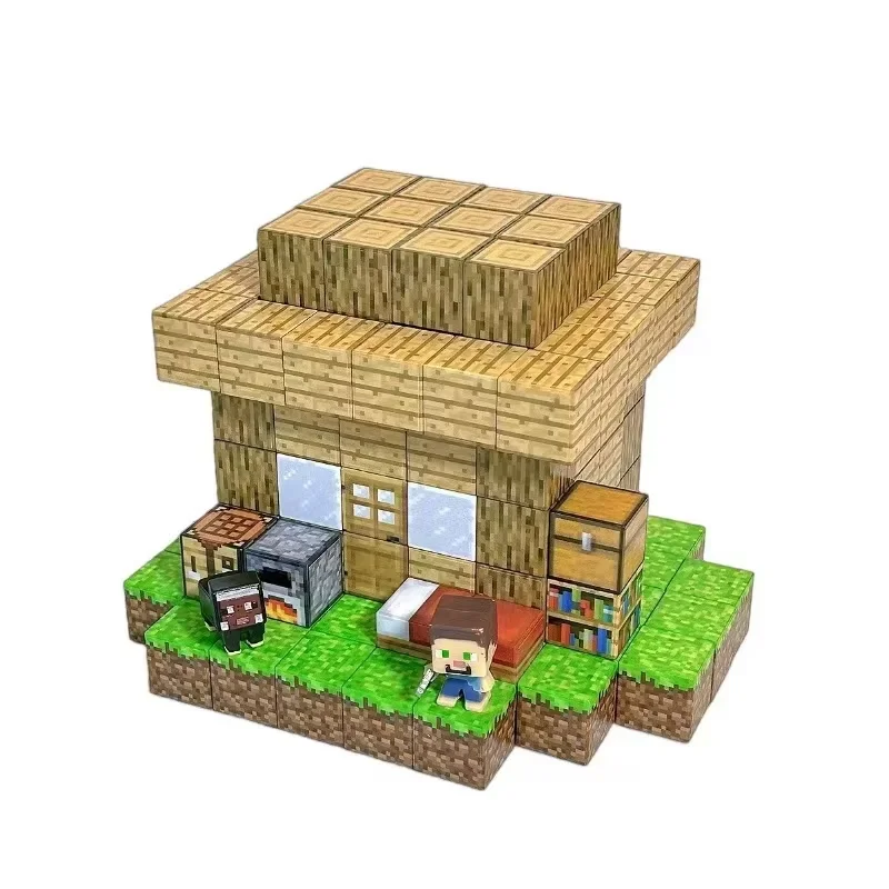 磁気ビルディングブロック鉱山世界マグネットキューブセット少年少女子供年齢 3 + DIY モデル子供幹幹感覚おもちゃギフト