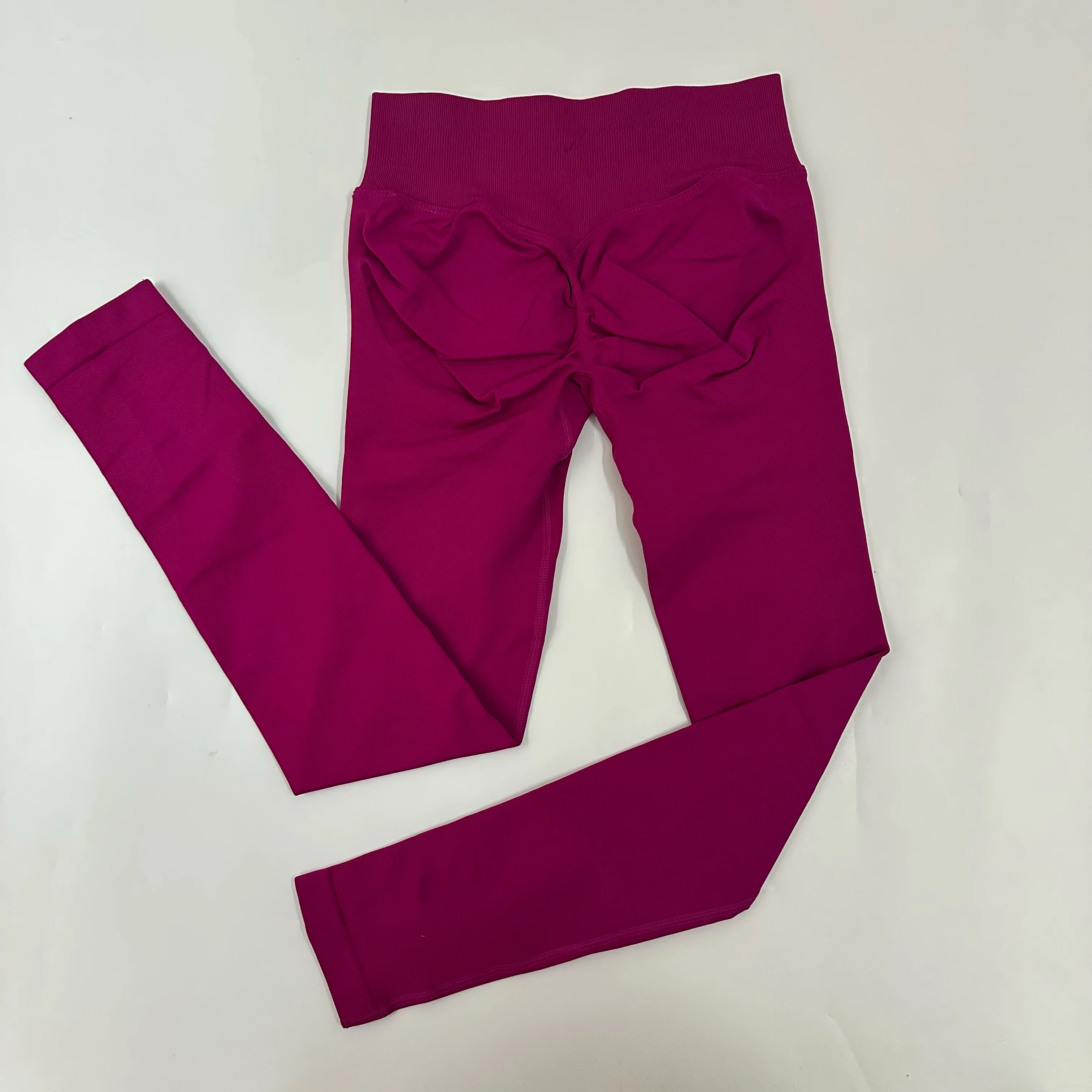 No Logo Yoga Leggings for Women Seamless Yoga Pants Scrunch Butt Lifting Gym Leggings Low Ribbed Waistband Fitness Sports Tights image 4