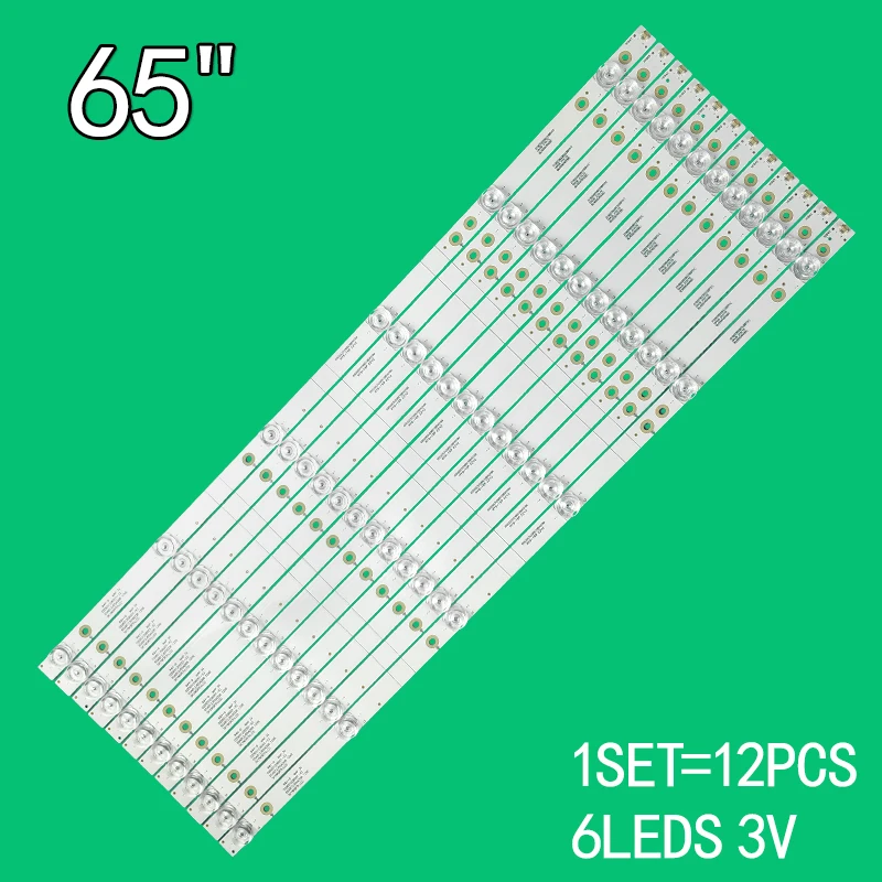 12pcs LED for 02D651206001-X2 65AB12/65AD08 12X6 65PUF6693/T3 65PUF6663/T3 65PUD6683/30 65PUF7313/T3 TPT650J1-QUBNB.K