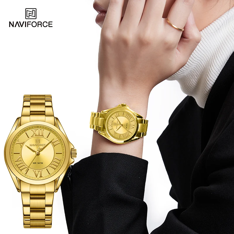 

NAVIFORCE High Quality Women Watches Waterproof Stainless Steel Fashion Ladies Watch Woman Quartz Wristwatch Relogio Feminino