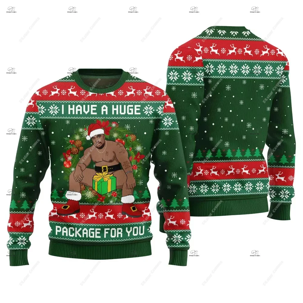 Christmas Santa Claus Pet Cat Knitted Ugly Sweater Graffiti Retro Vintage 3DPrint Pullover Harajuku Casual Funny Long Sleeves X9
