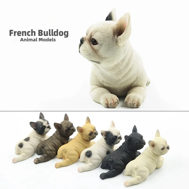 

1/6 Scale French Bulldog Resin Lying Posture Simulation Animal Model for 12Inch Soldier Toy Car Decoration Festival Gift