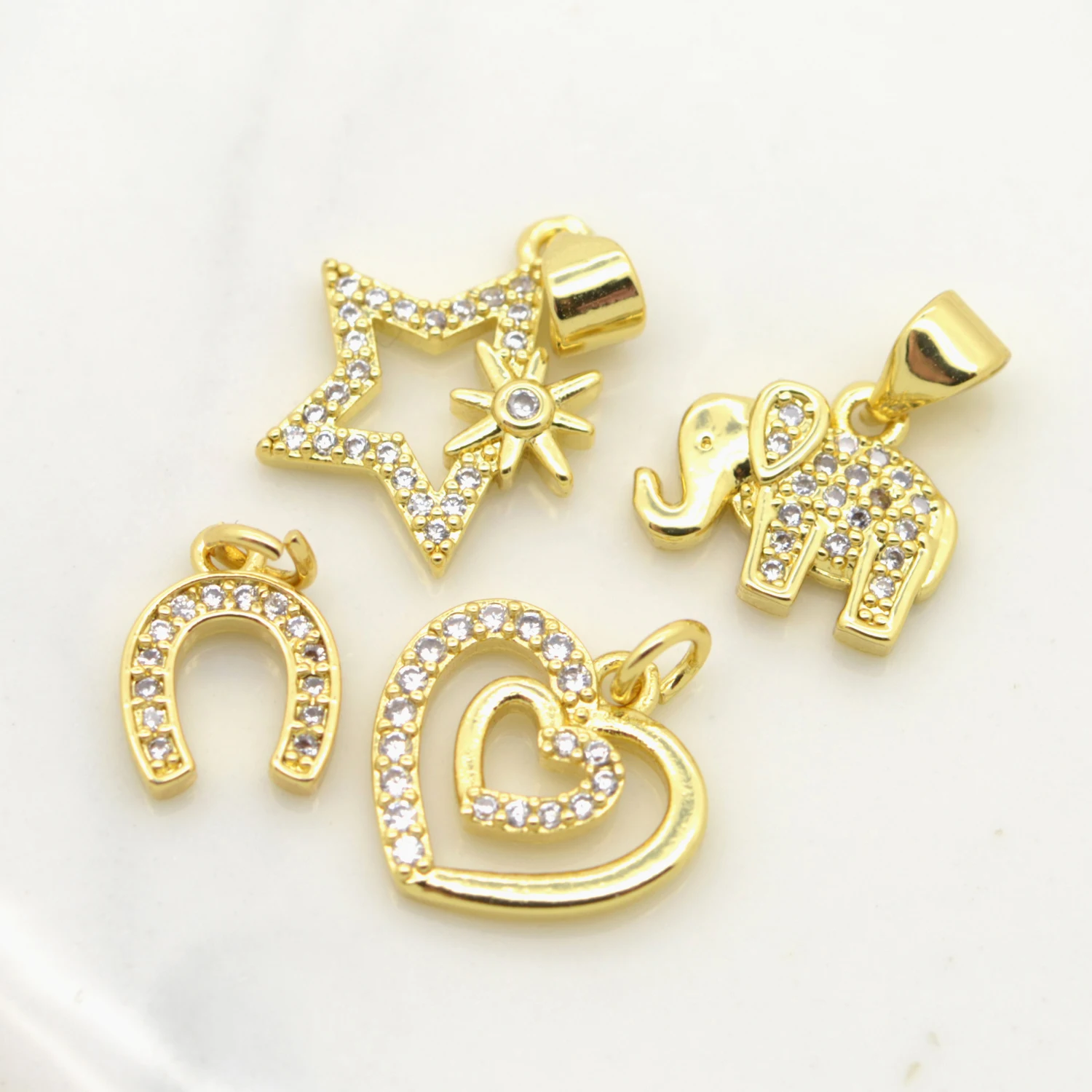 Multiple Styles Mini Charms for Jewelry Handmade Materials Elephant Heart Star Pendants Clasps Making Fine Necklace Accessories