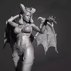 1/24 Scale Resin Figure Assembled Model Kit Succubus Miniature Statue GK Toy Unassembled and Unpainted Free Shipping