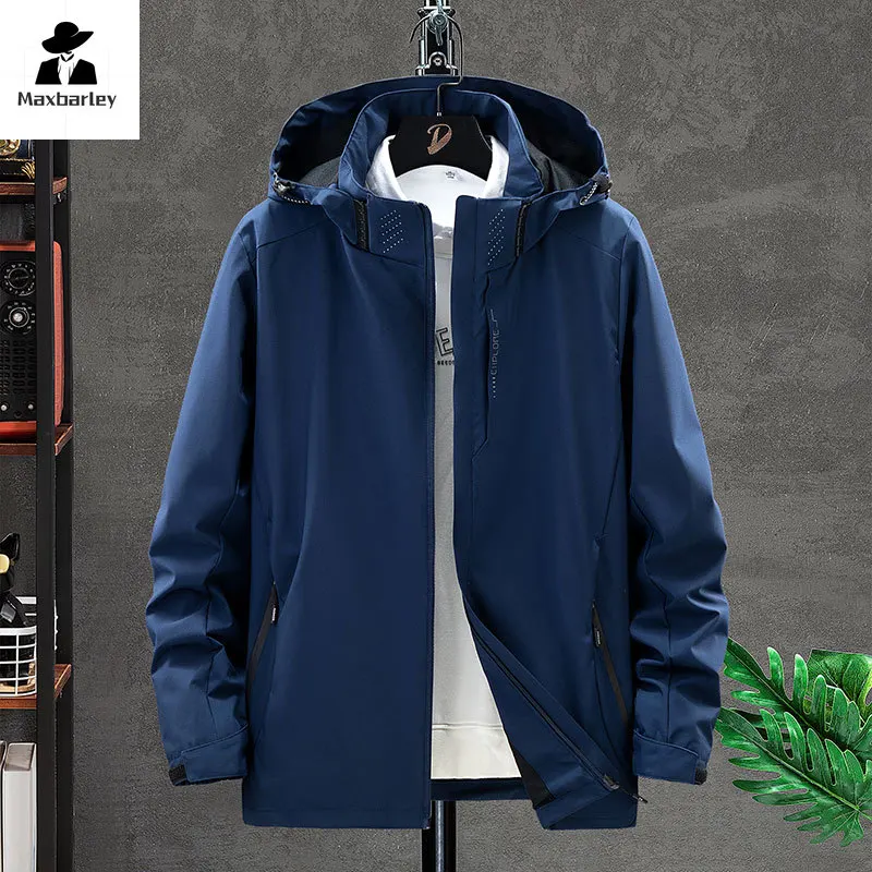 Autumn Waterproof Hiking Jacket Men Women's New Multicolor Wear-resistant Hooded Windbreaker Camping Running Fishing Sport Coat