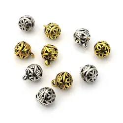 10 pz/lotto ciondoli in metallo Color argento oro antico scava fuori i ciondoli per gioielli che trovano perline a sfera accessori per gioielli fai da te