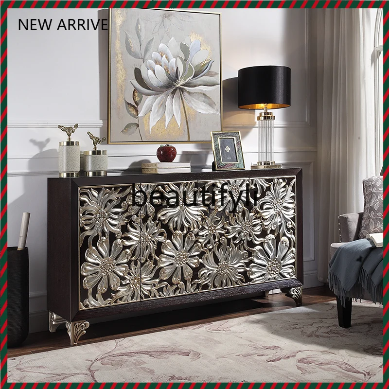 

D2520 Light luxury door cabinet, home shoe cabinet, European style door entry screen partition cabinet, solid wood storage cabin