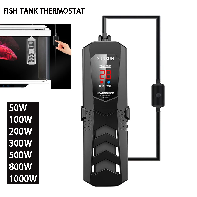 Aquarium Submersible Heater Fish Tank LED Digital Adjustable Water Heating Rod Constant Temperature Control Auto Temperature