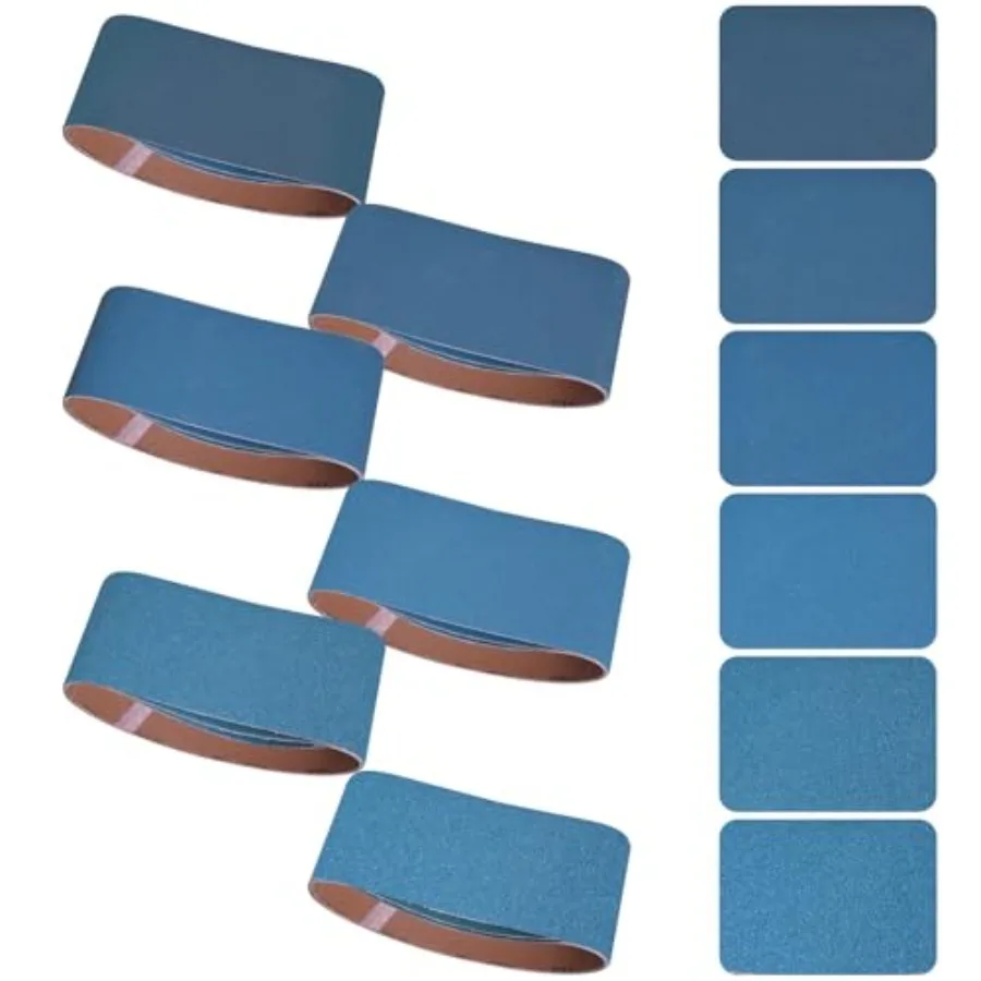 

4x24 Inch Sanding Belts 18 Pcs 6 Grits Sizes 3 Each of 60/80/120/150/240/400 Grits Heavy Duty Belt Sander Zirconia Belt Sander