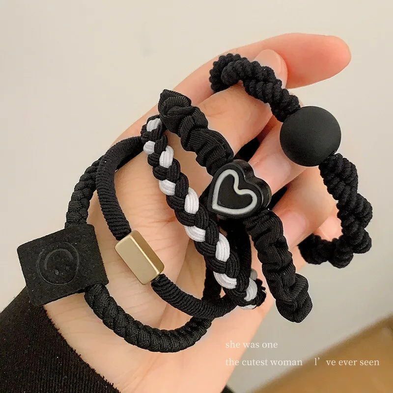 10PCS Women\'s Hair Ring Set Hair Accessories High Elasticity Leather Band Simple Temperament High Ponytail Durability New Style