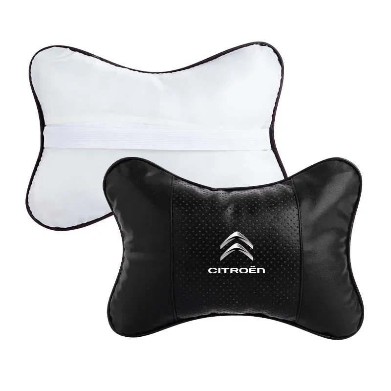 1/2Pcs Car Seat Headrest Auto Logo Neck Pillow for Citroen C1 C2 C3 C4 C5 E-C4 C6 C5X C-ZERO C-Crosser Cactus Car Stickers