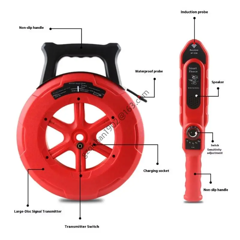 X7AB كاشف الأنابيب عالي الدقة مقاوم للماء مسبار تسد محدد لأنبوب PVC المعدني 20/30/40 متر نطاقات بطارية طويلة #1