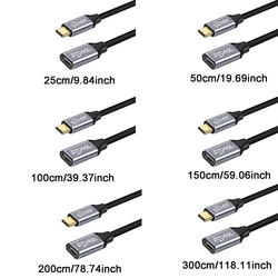 タイプCオス-メスビデオ拡張ケーブル、データケーブル、gen 2、USB-C 3.1、100W