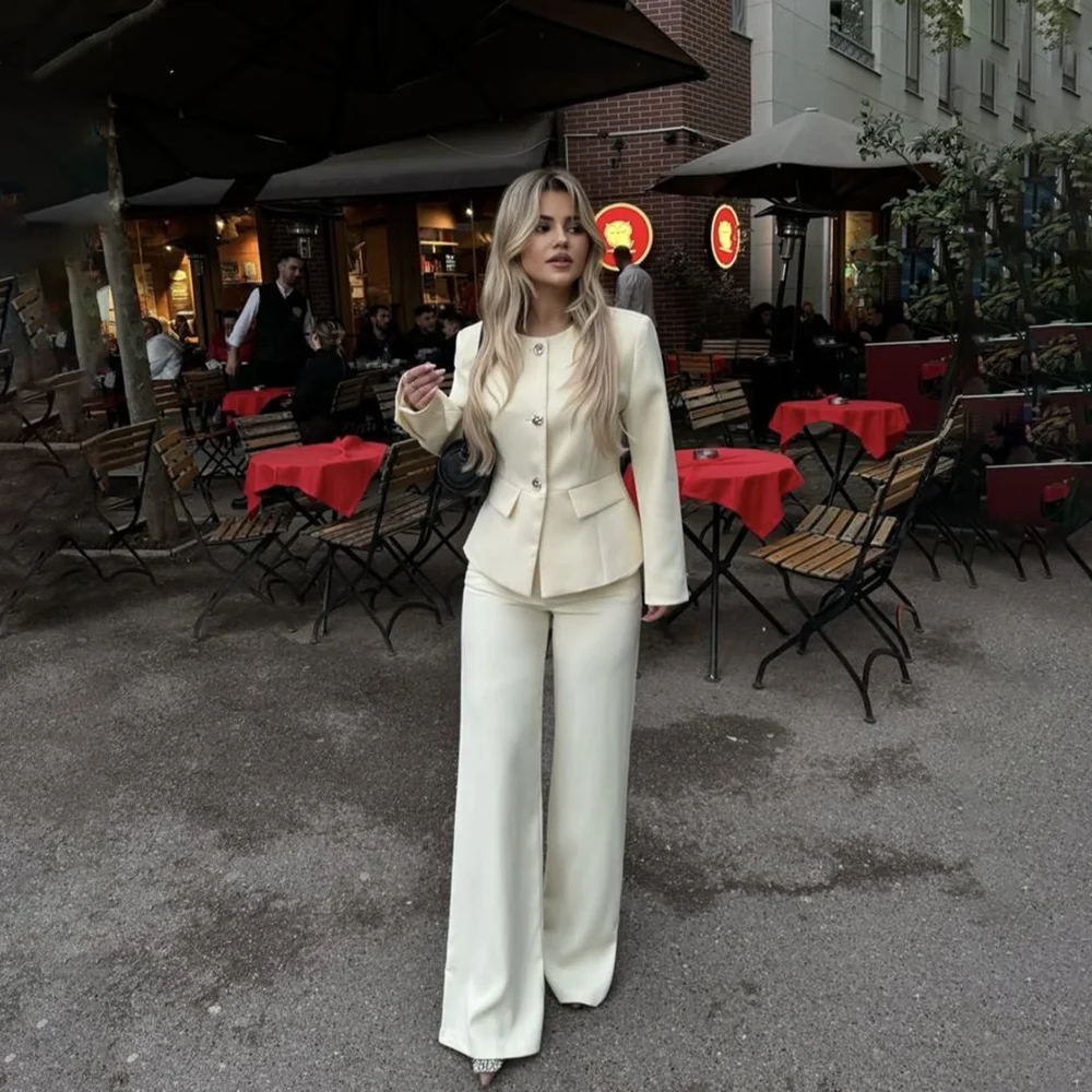 

SILIWEYA Chic Wedding Party Suits for Women Formal Design Elegant Suit Office Lady Coat New Fashion Slim Fit 2 Pieces Set Blazer