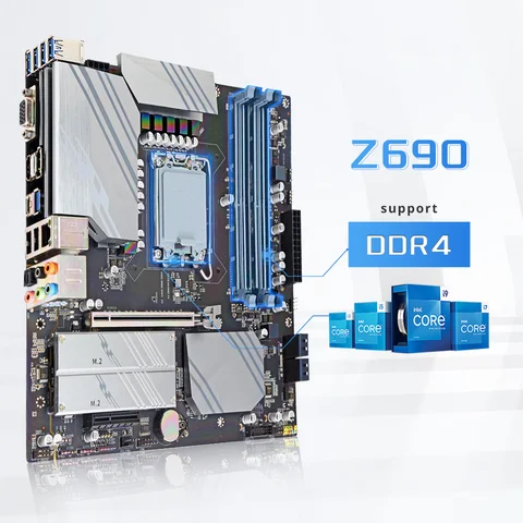 HISWISER Intel Z690 Micro ATX Placa base 12.a generación Core i9 i7 i5 i3 CPU 128GB de memoria M.2 SSD