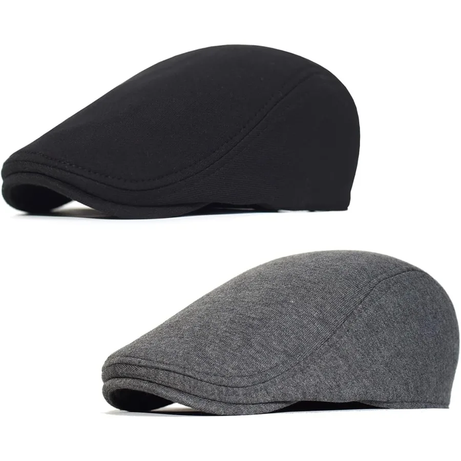 Malaxlx 2 قطعة رجل إمرأة موزع الصحف قبعة مسطحة قبعة البيريه اللبلاب الأيرلندية غاتسبي القيادة قبعة أجرة #1