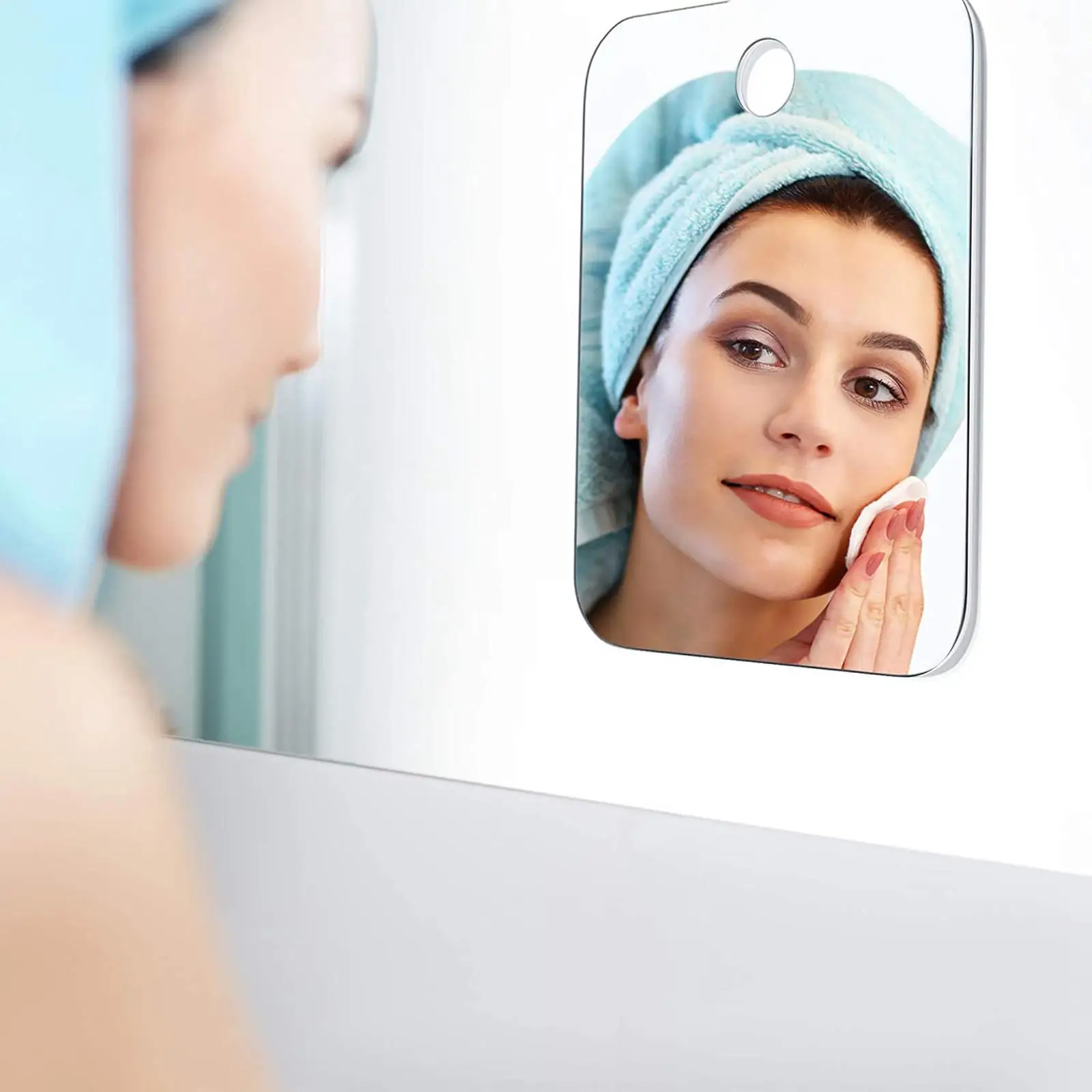 

Shower Mirror Anti Fog Small Portable Bathroom Mirror with Hook Full Body Vanity for Shaving Travel Men Camp