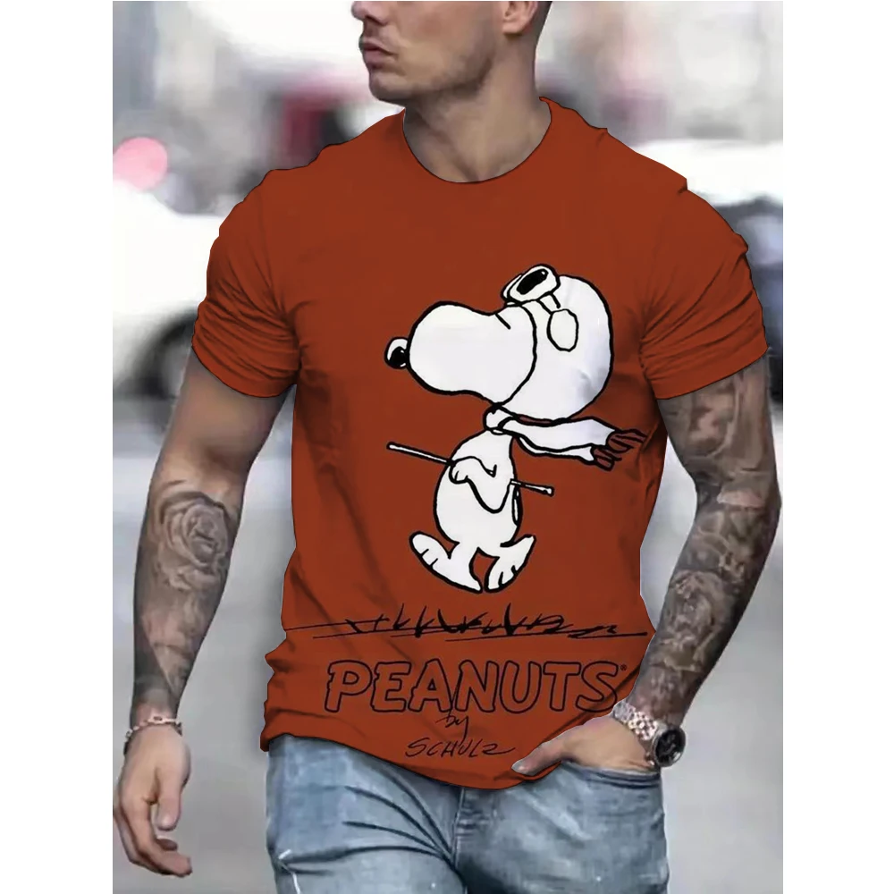 T-shirt Vintage da uomo personalità americana Snoopy print magliette da donna a maniche corte Casual Plus Size abbigliamento uomo top bambini