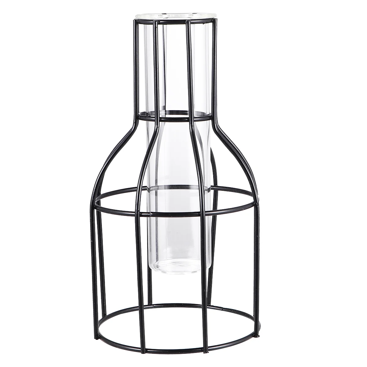 1 шт., железная художественная стеклянная трубка, ваза, цветочный плантатор, гидропоника, декор, металлический кронштейн, домашний художественный подарок для особых случаев