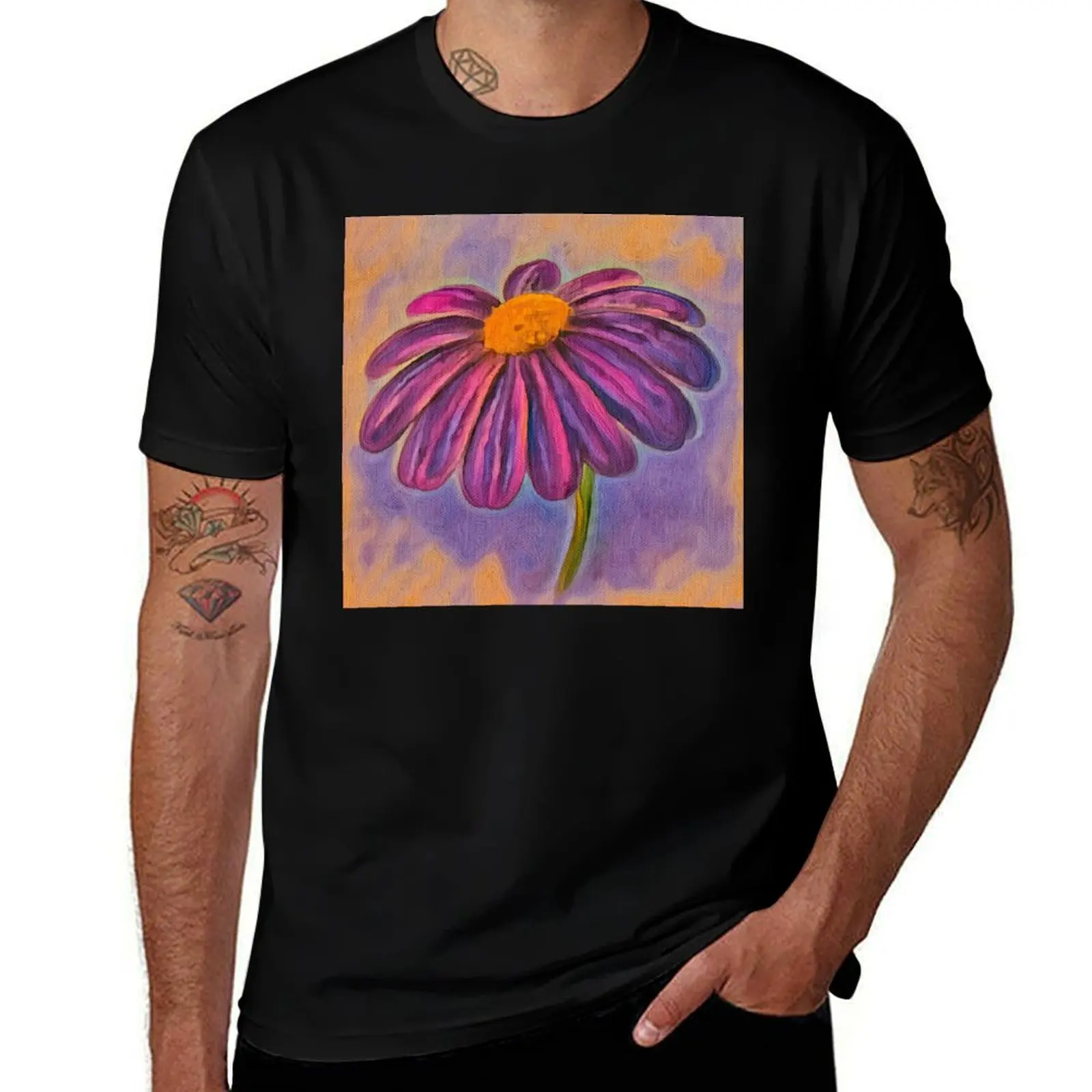 

Gerbera Daisy Drawing 5 T-Shirt luxury designer graphic t shirt vintage blue archive Personalized t-shirt mens t shirts pack