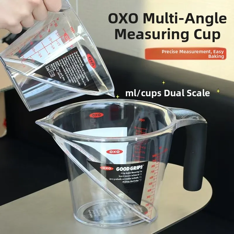 

OXO Plastic Measuring Cup with Scale for Kitchen Baking Tools Home Use Milliliter Quantitative Barrel Baking DIY Equipment