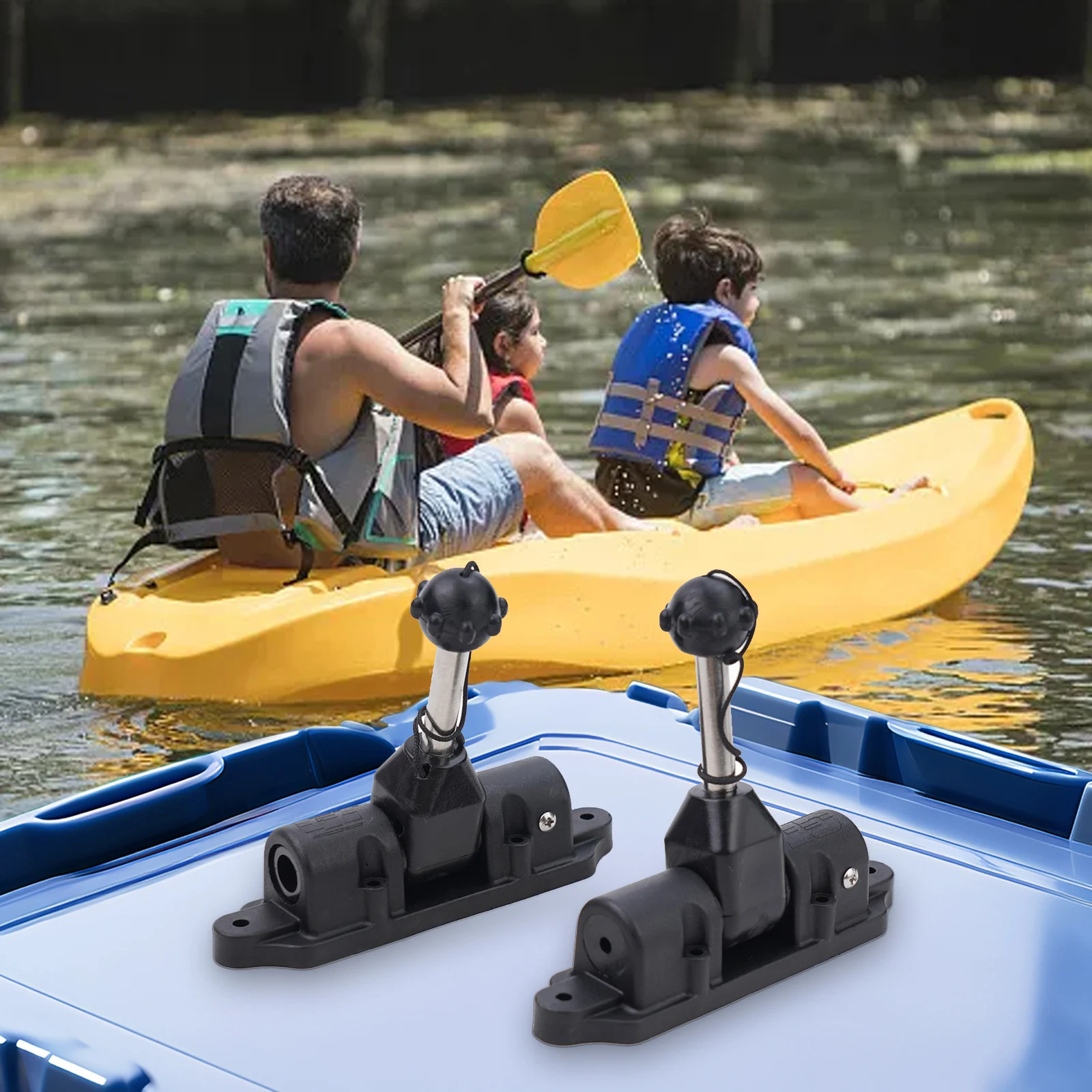 مجداف قفل المجذاف حامل التعادل إلى أسفل لقارب الكاياك الزورق طوف نفخ زورق مجموعة من 2 عمود مجداف آمن مع جبل دوار #5