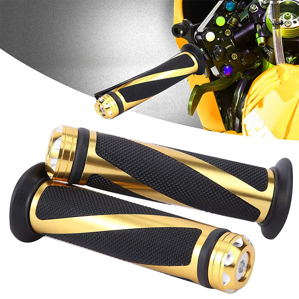 7/8inch Gold Stripe Motorcycle Hand Grips For Yamaha Honda ...