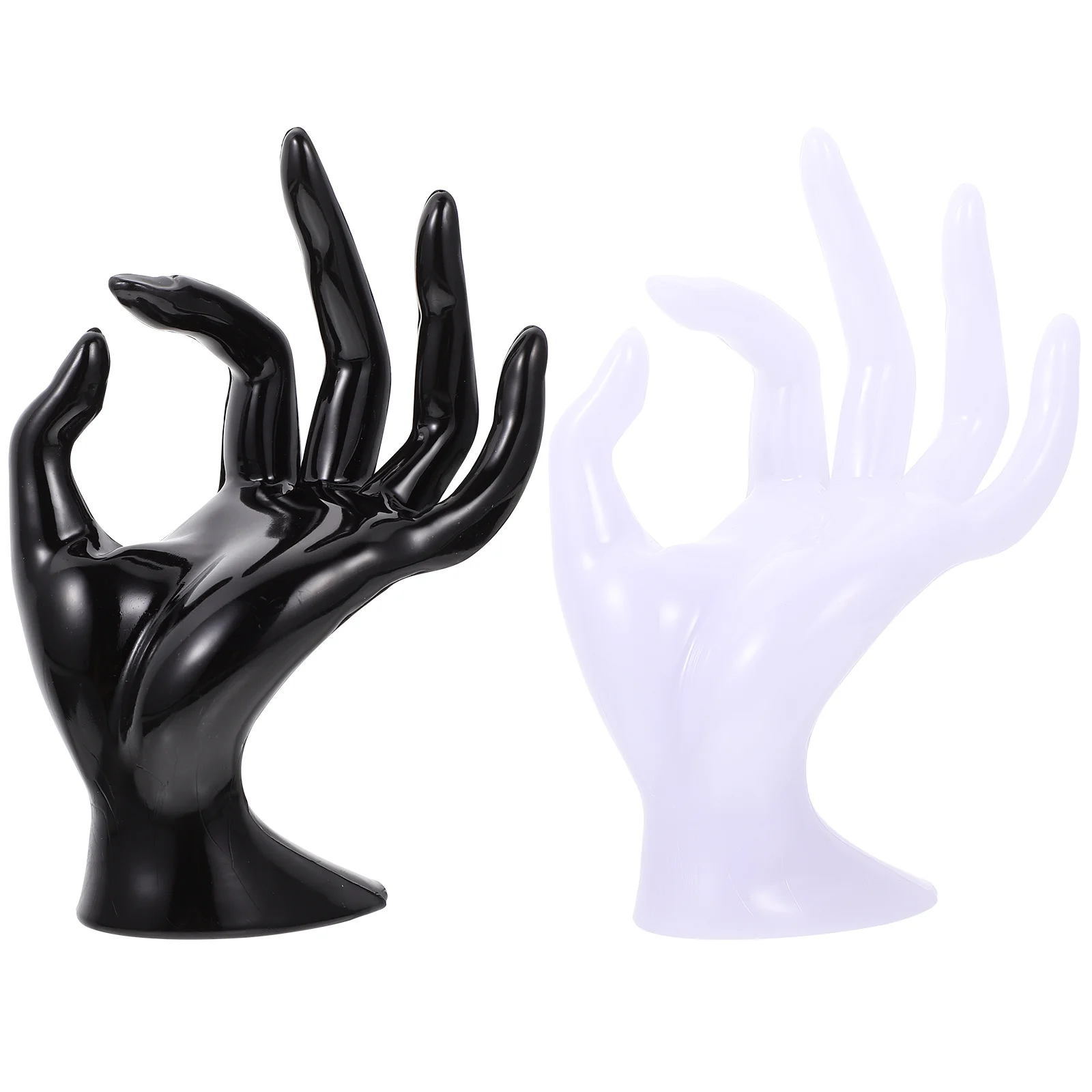 2Pcs Ok Gesture Shaped Bracelet Racks Jewelry Display Stands Black White Stylish Organizer for Watches Necklaces Home Decor