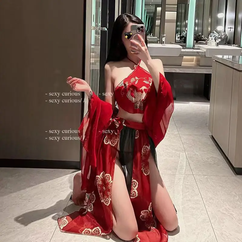 

Fun Lingerie Cos, Chinese Style, Hanfu, Qipao, Uniform, Sexy And Sexy On Bed, Passionate Set, Tempting Fairy