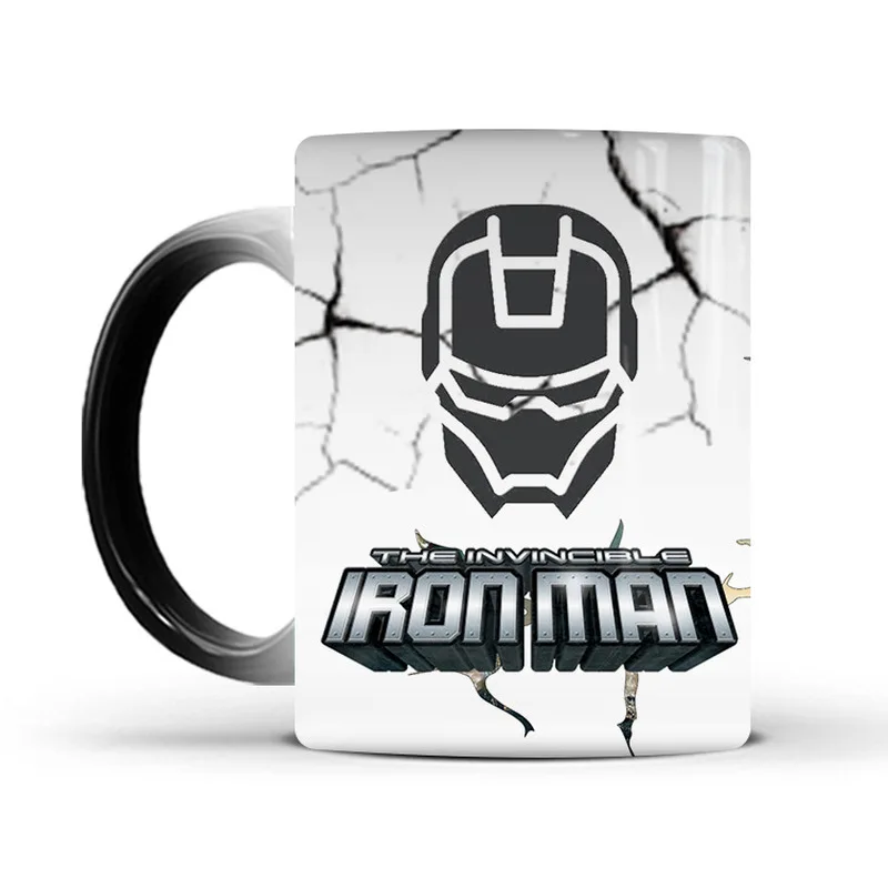 2024 New Product Iron Man Marvel Color Changing Mug Ceramic Thermal Magic Coffee Water Cup Home Office Coffee Cup